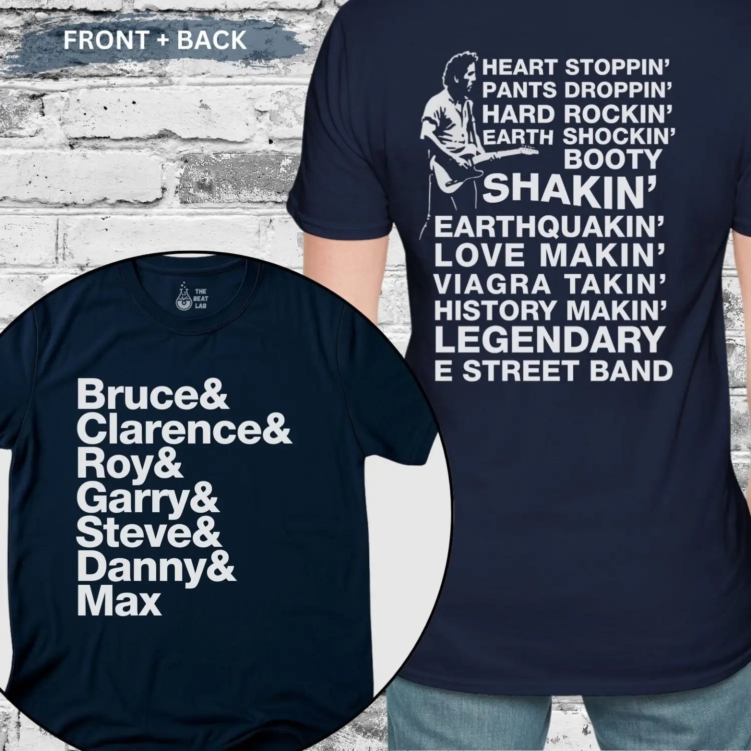 Bruce & The Band (II) T-shirt - Navy / S - T-Shirt