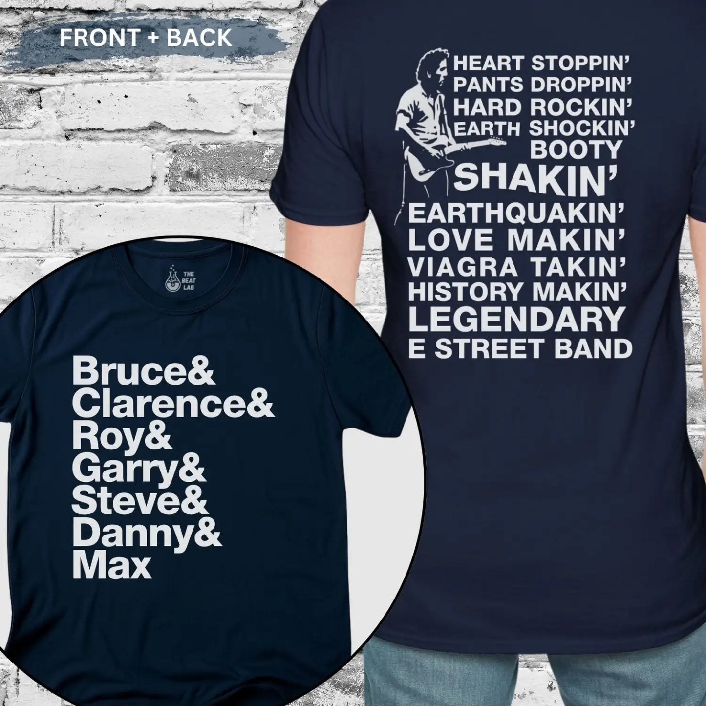 Bruce & The Band (II) T-shirt - Navy / S - T-Shirt
