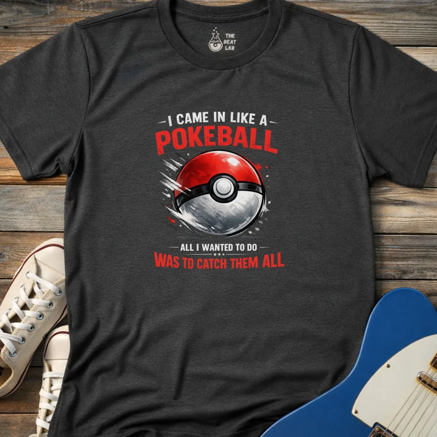 Came in Like a Pokeball (II) T-shirt - Dark Heather Grey / S - T-Shirt