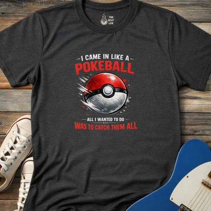 Came in Like a Pokeball (II) T-shirt - Dark Heather Grey / S - T-Shirt