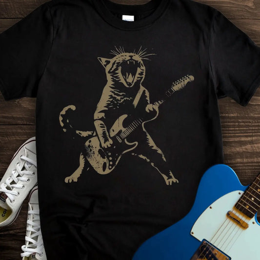 Cat Rock 'N' Roll T-shirt Black