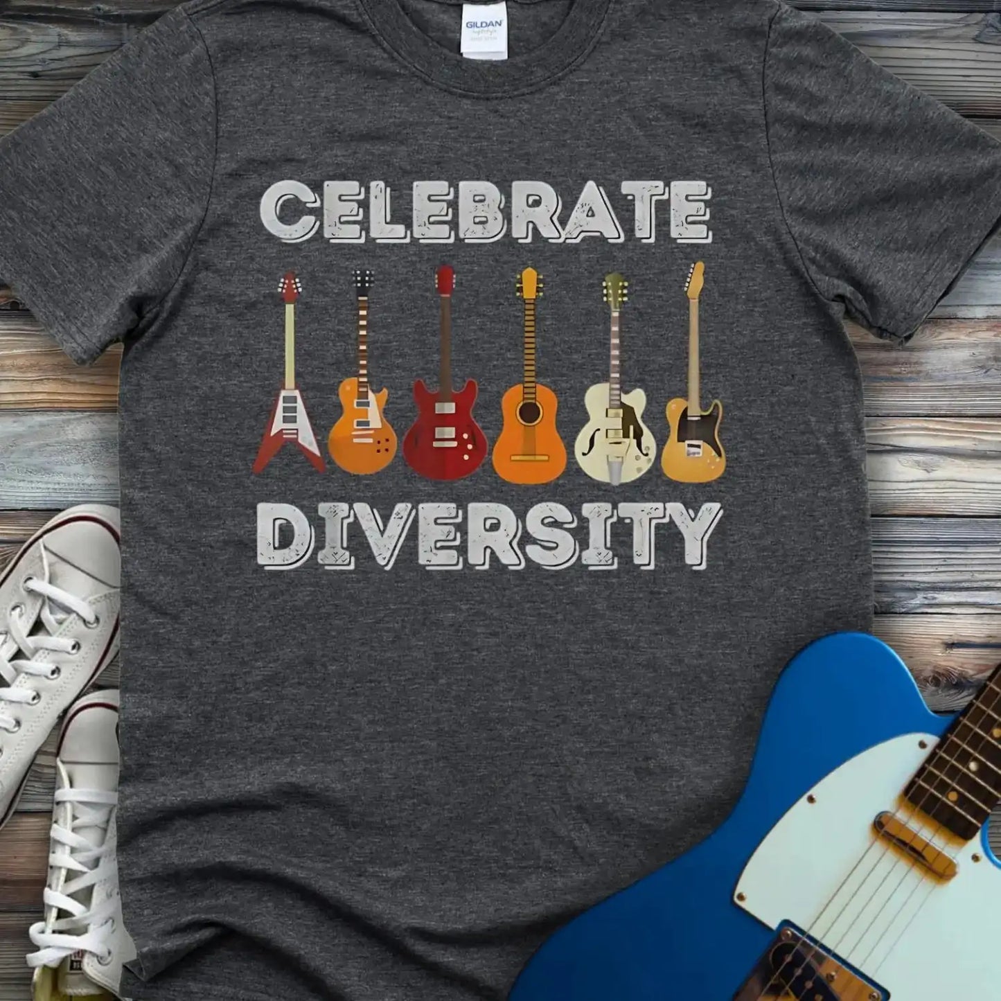 Celebrate Diversity T-shirt Dark Heather Grey