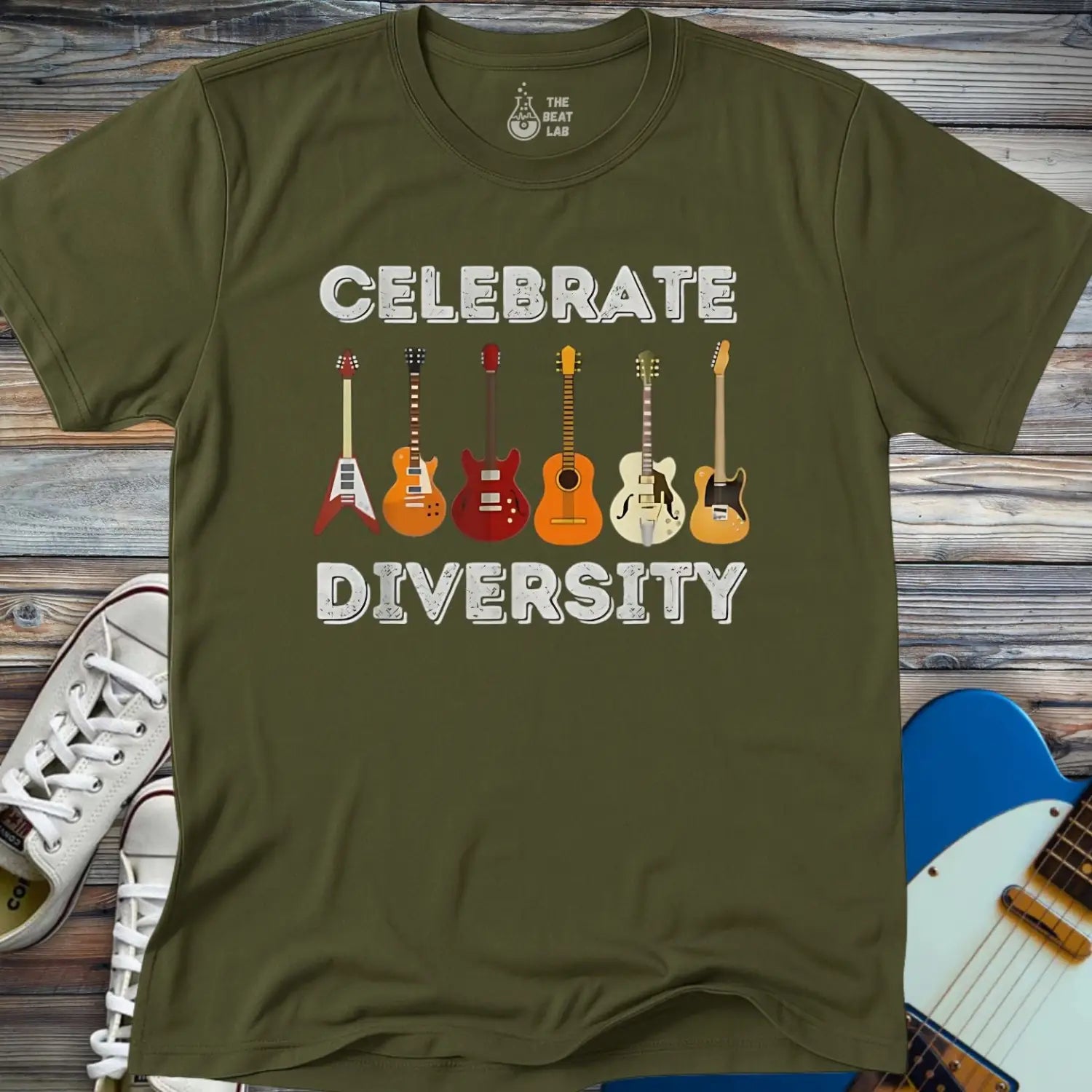 Celebrate Diversity T-shirt - Military Green / S - T-Shirt