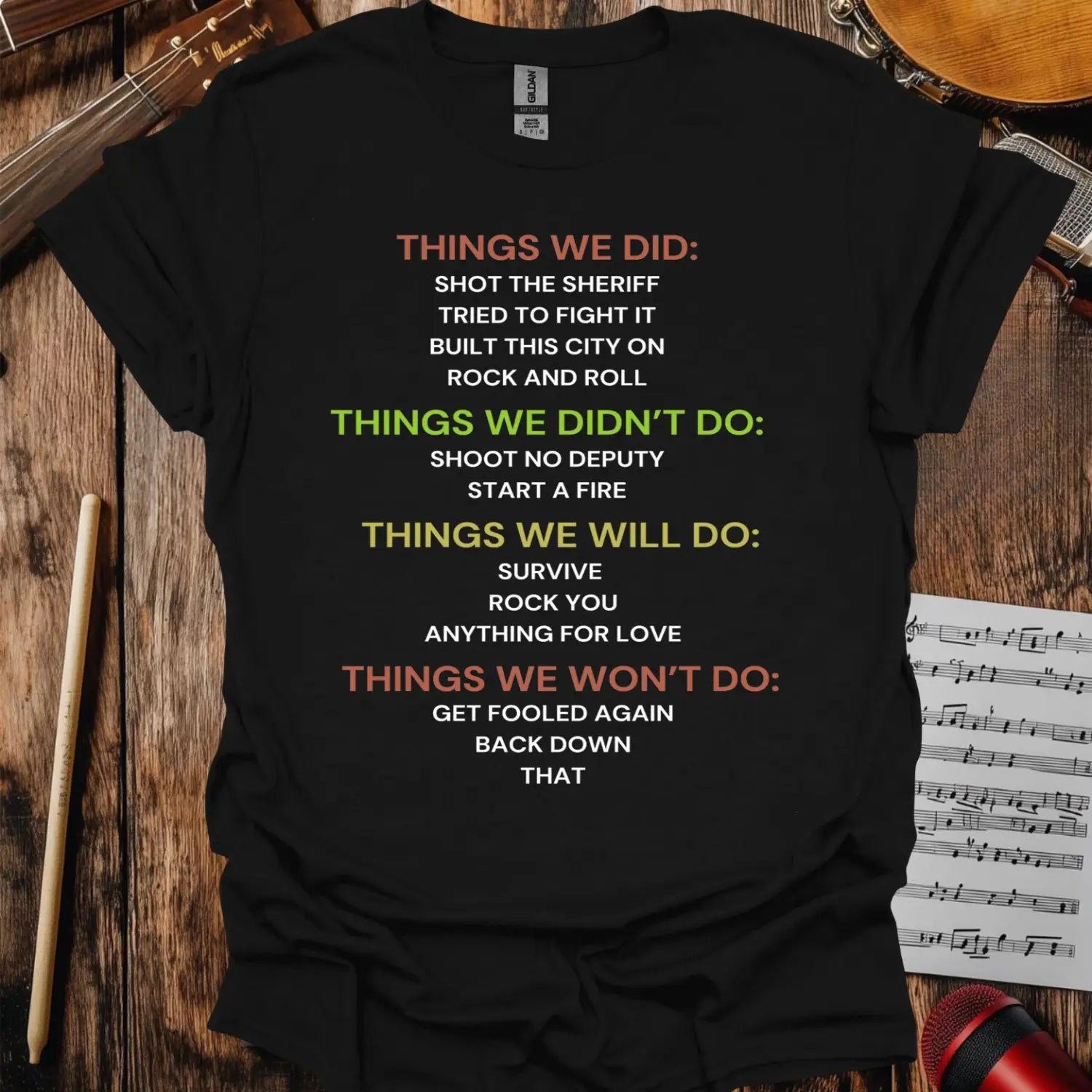 Classic Song References T-shirt - S / Black - T-Shirt
