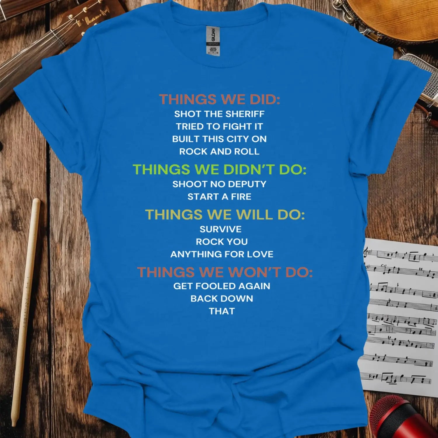 Classic Song References T-shirt - S / Royal - T-Shirt