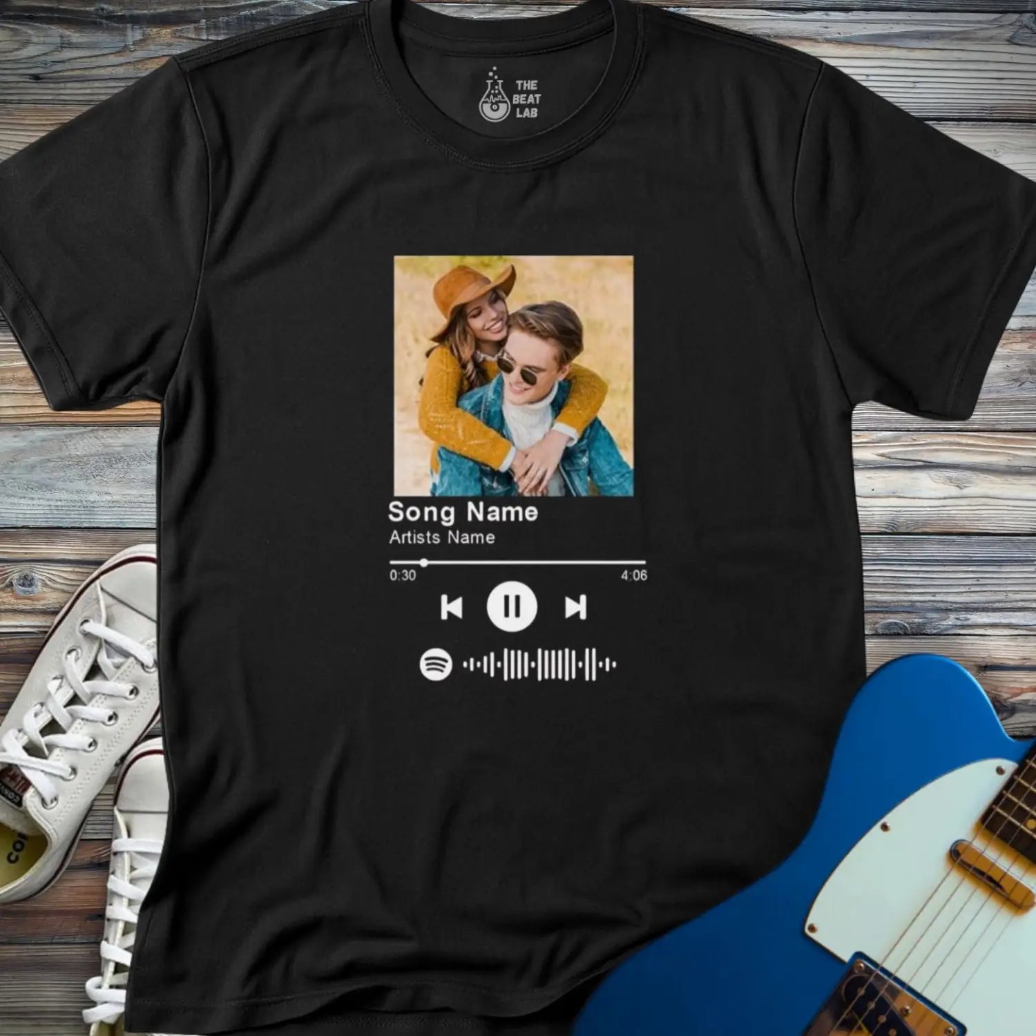 Custom Spotify Song T-shirt - Black / S - T-Shirt