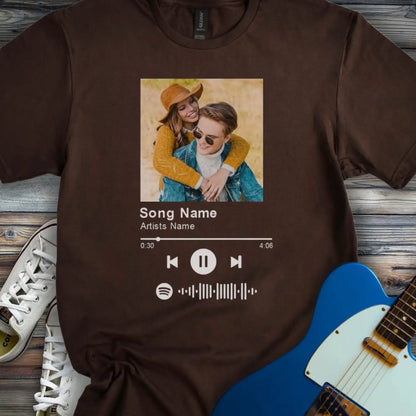 Custom Spotify Song T-shirt Dark Chocolate