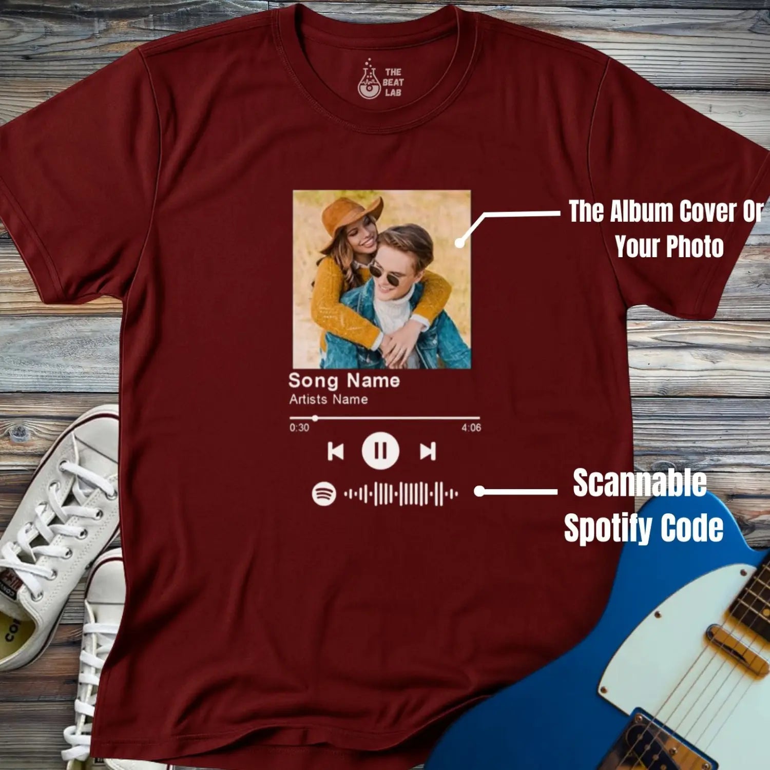 Custom Spotify Song T-shirt - Maroon / S - T-Shirt