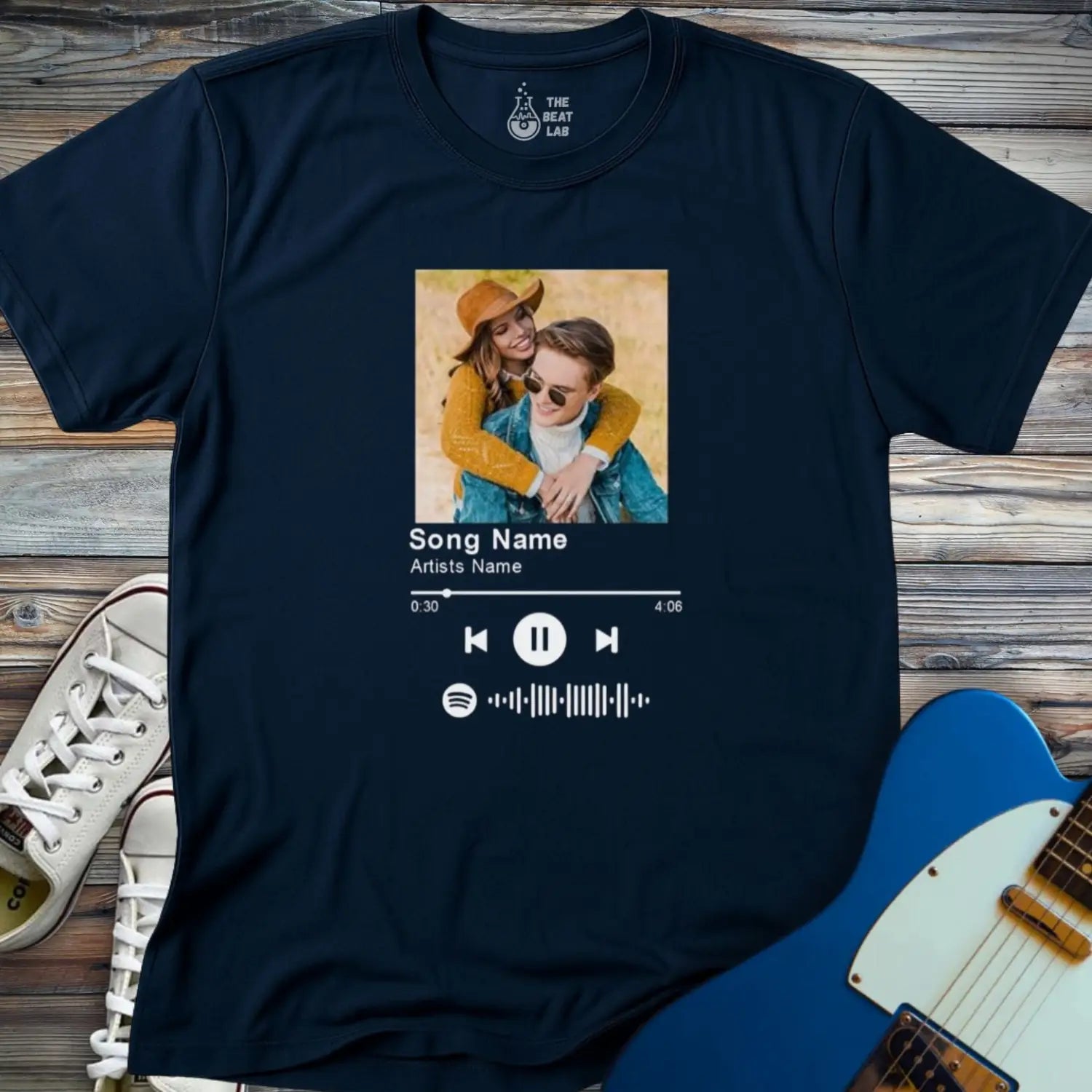 Custom Spotify Song T-shirt - Navy / S - T-Shirt