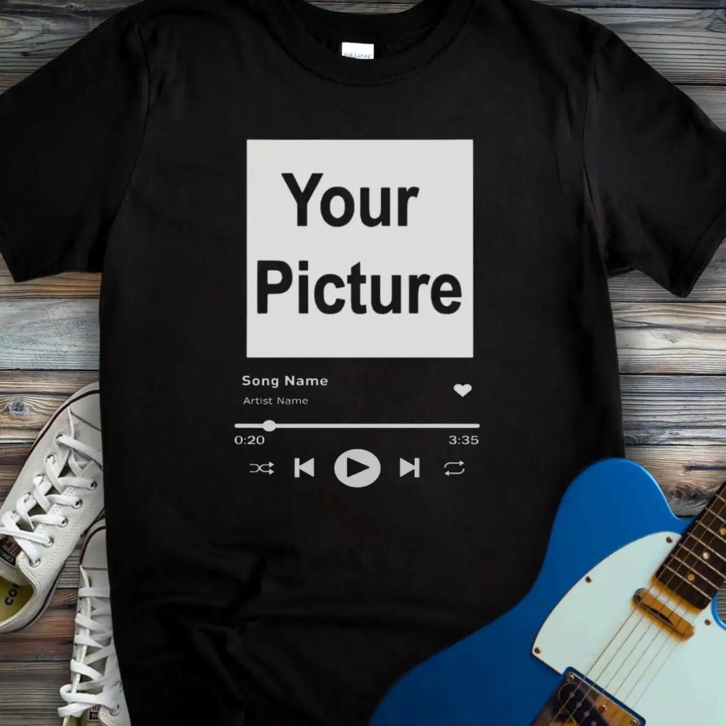 Custom Spotify T-shirt Black
