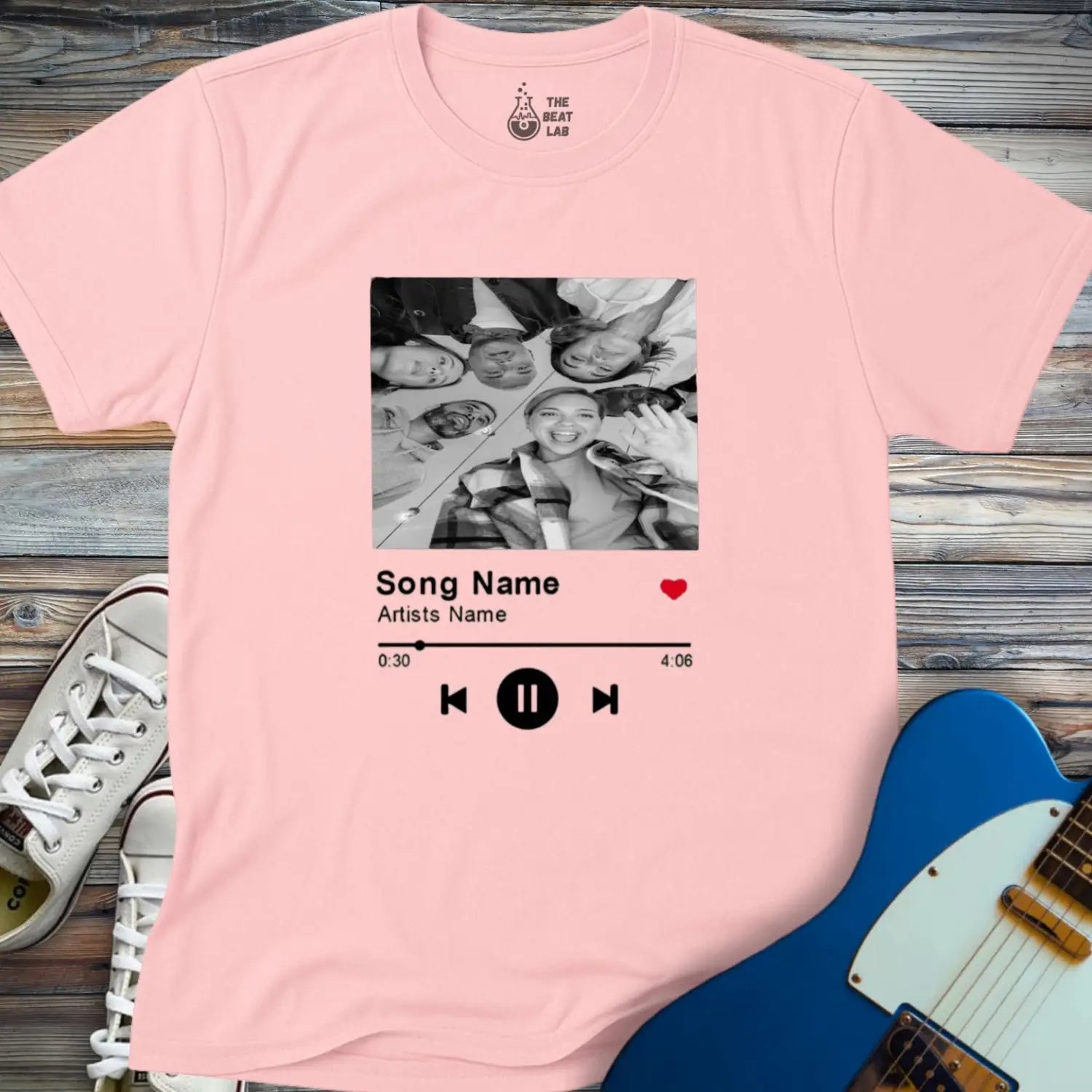 Custom Spotify T-shirt - Light Pink / S - T-Shirt