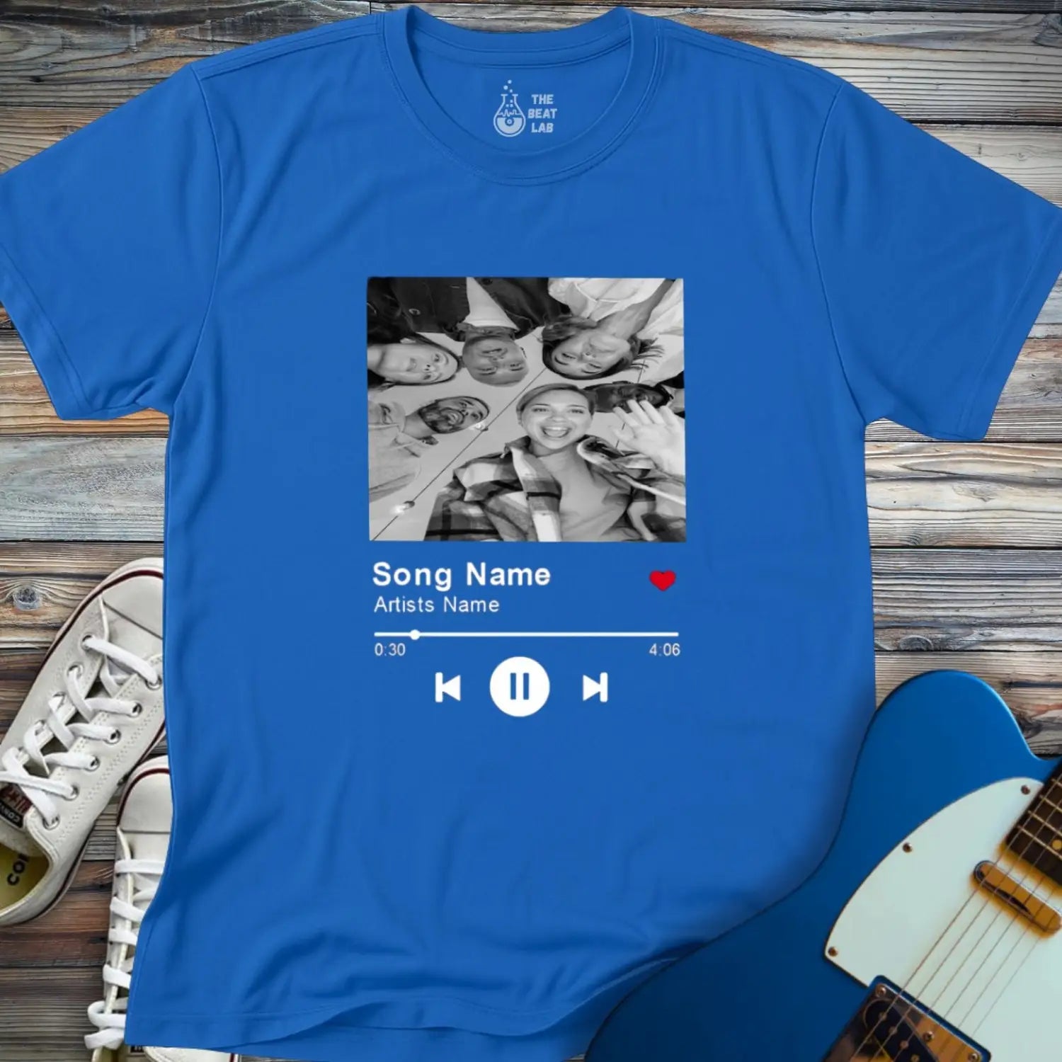 Custom Spotify T-shirt - Royal / S - T-Shirt