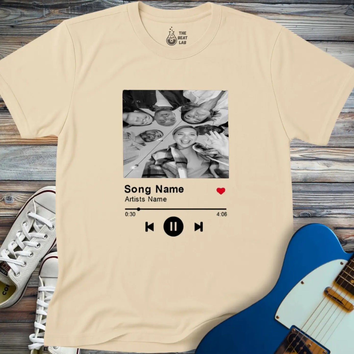 Custom Spotify T-shirt - Sand / S - T-Shirt