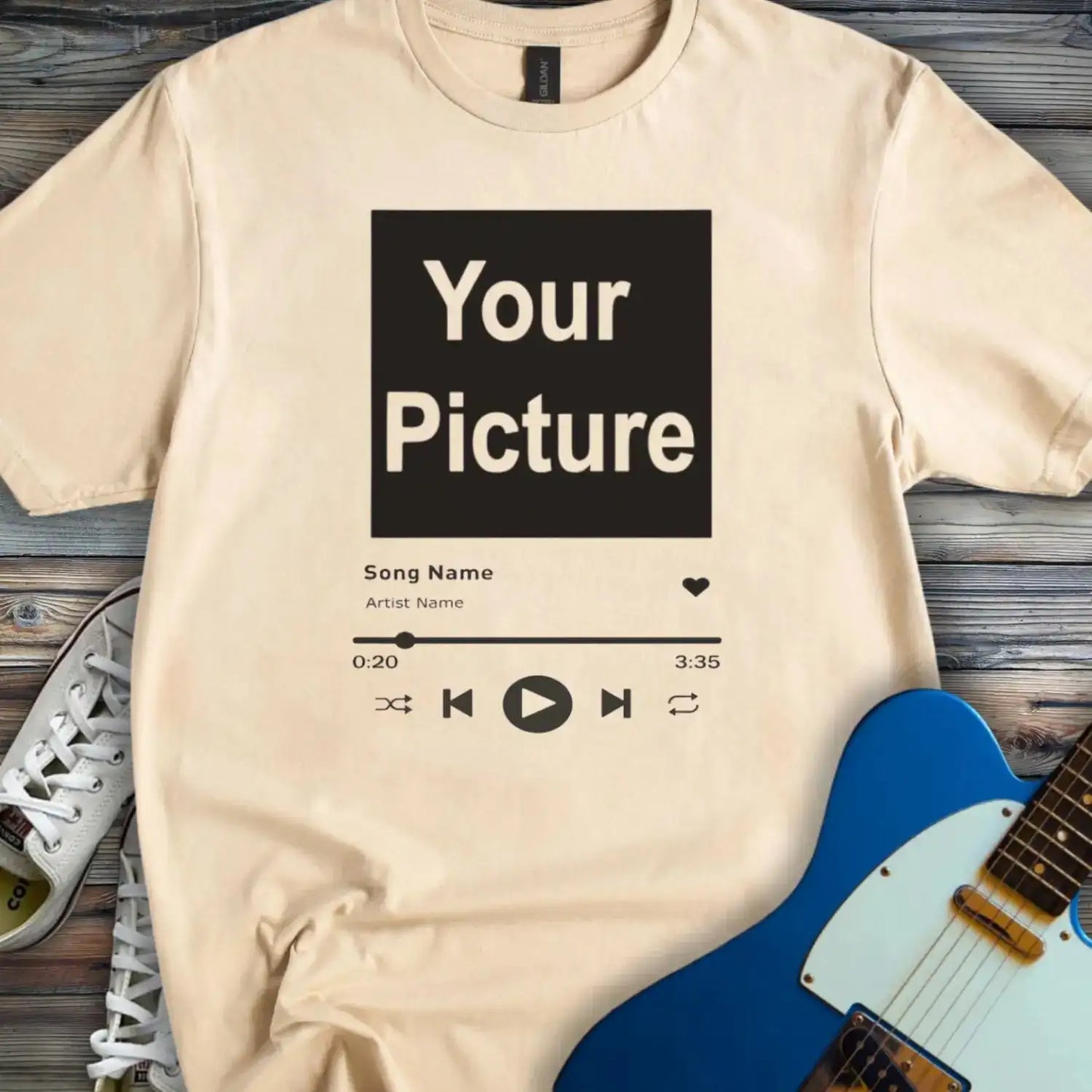 Custom Spotify T-shirt Sand