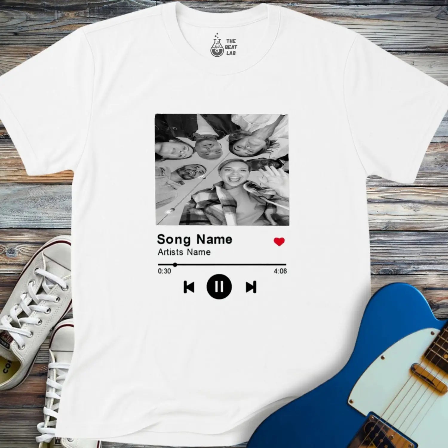 Custom Spotify T-shirt - White / S - T-Shirt