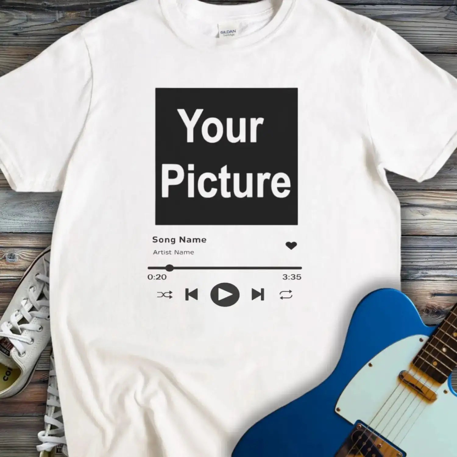 Custom Spotify T-shirt White