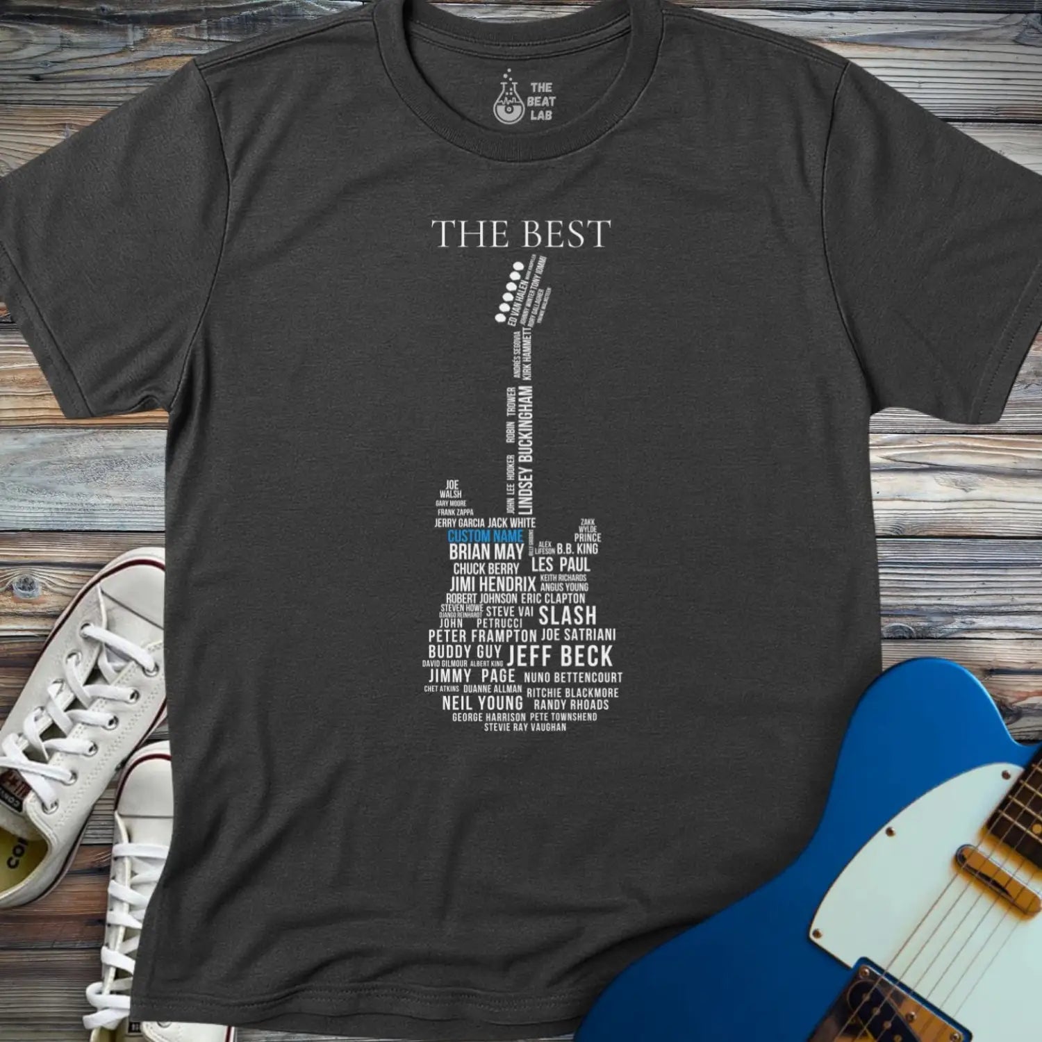 Customizable Guitar Legends T-shirt - Dark Heather Grey / S - T-Shirt