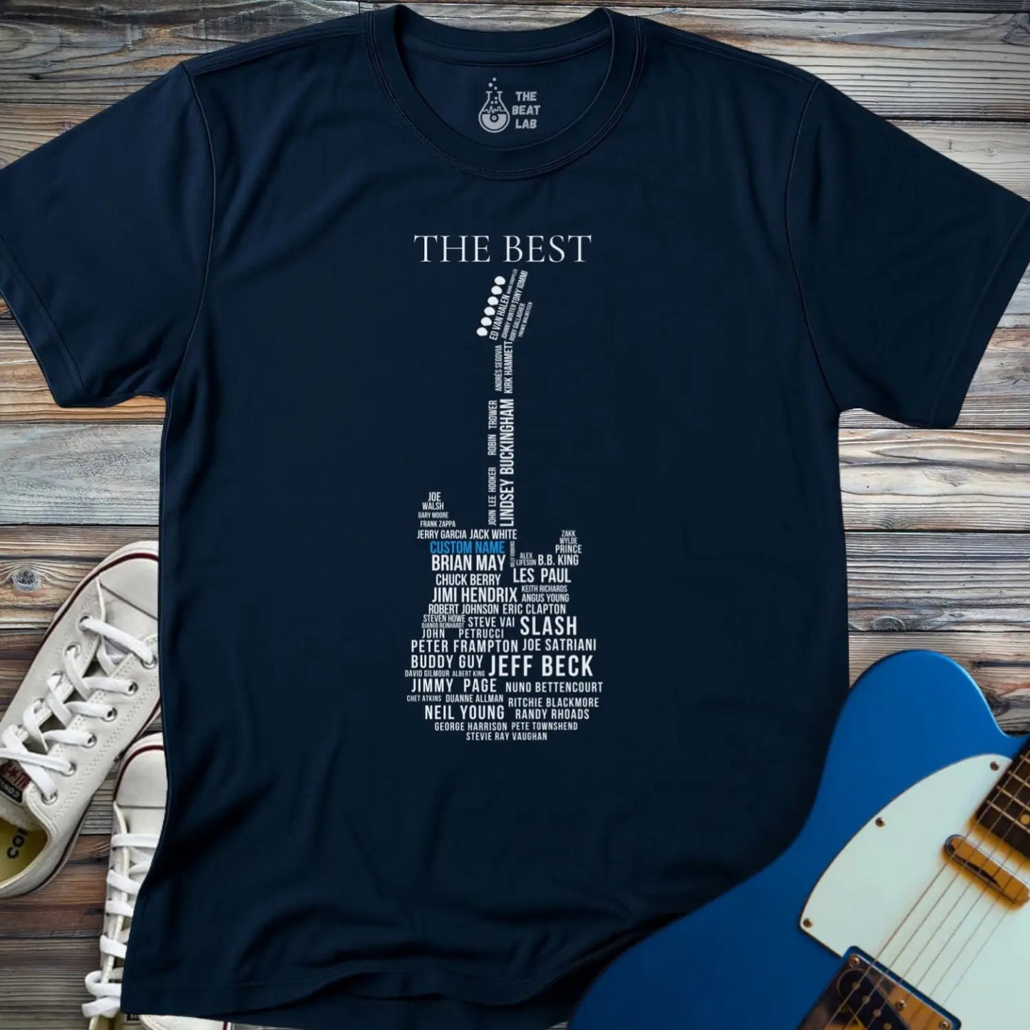 Customizable Guitar Legends T-shirt - Navy / S - T-Shirt