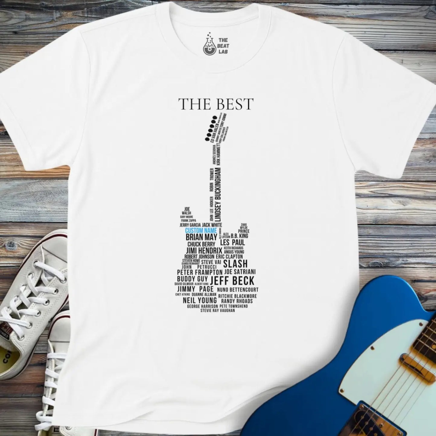 Customizable Guitar Legends T-shirt - White / S - T-Shirt