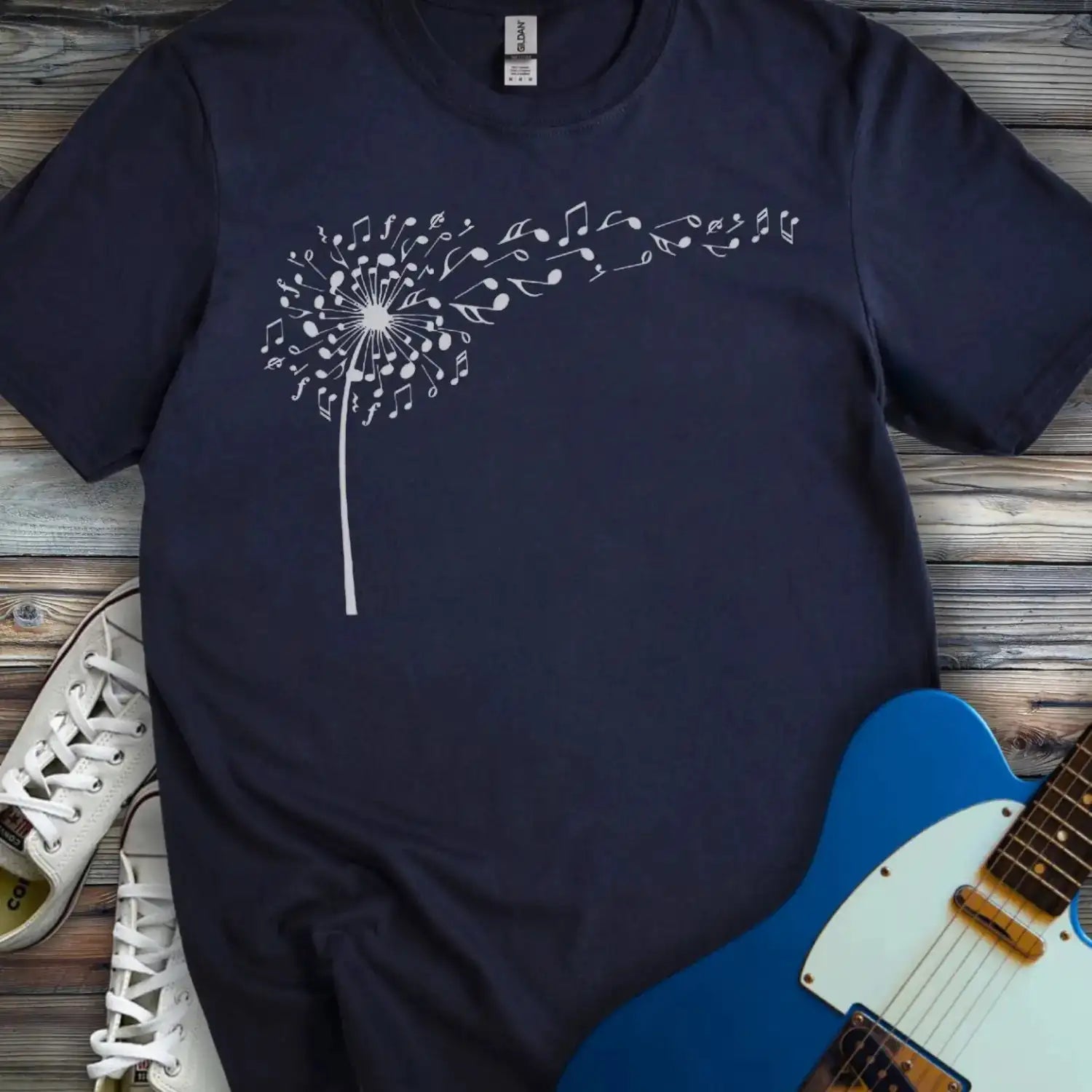 Dandelion Musical Notes T-shirt Navy