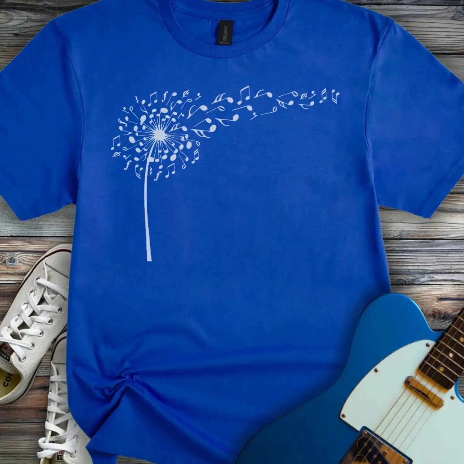 Dandelion Musical Notes T-shirt Royal