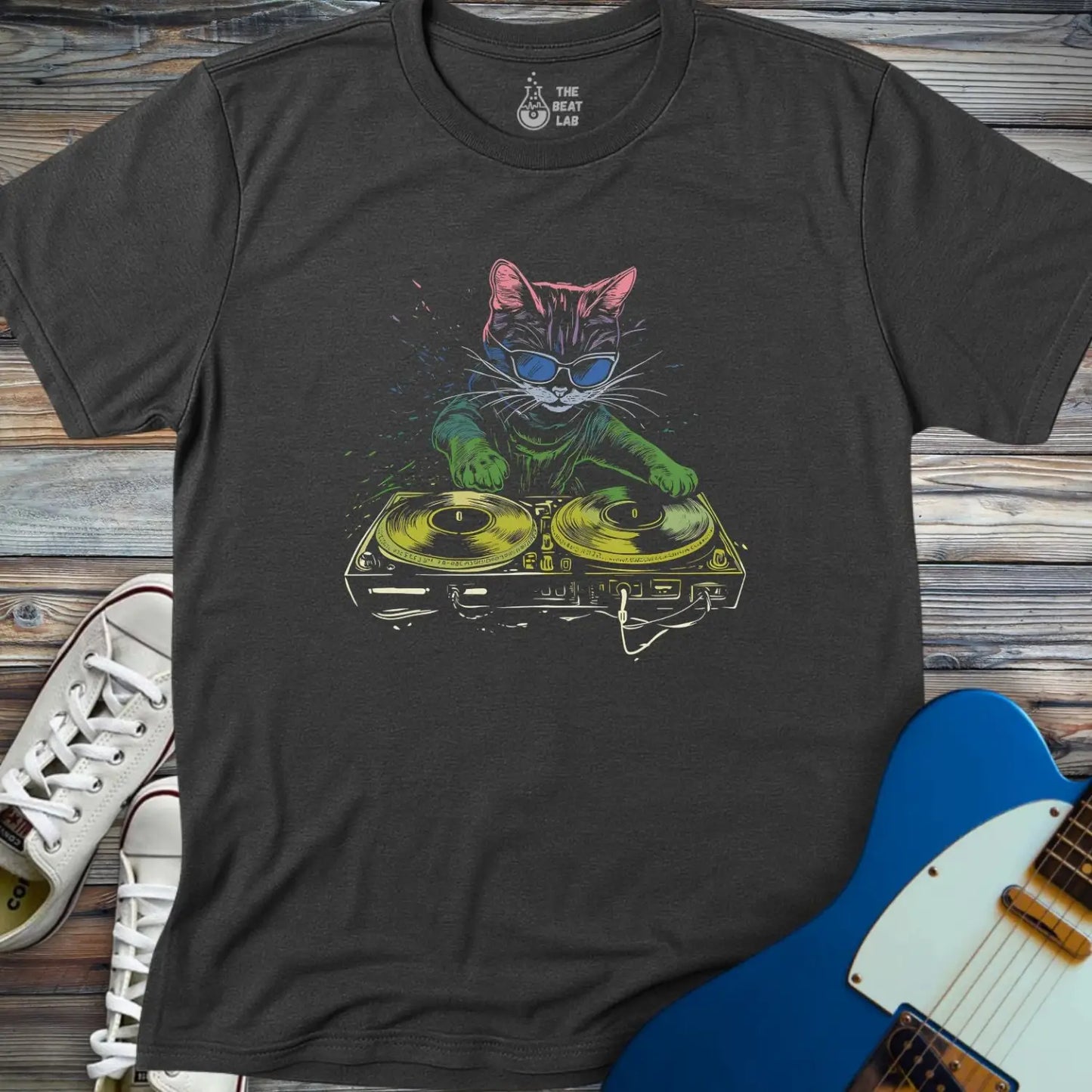 DJ Paws T-shirt - Dark Heather Grey / S - T-Shirt