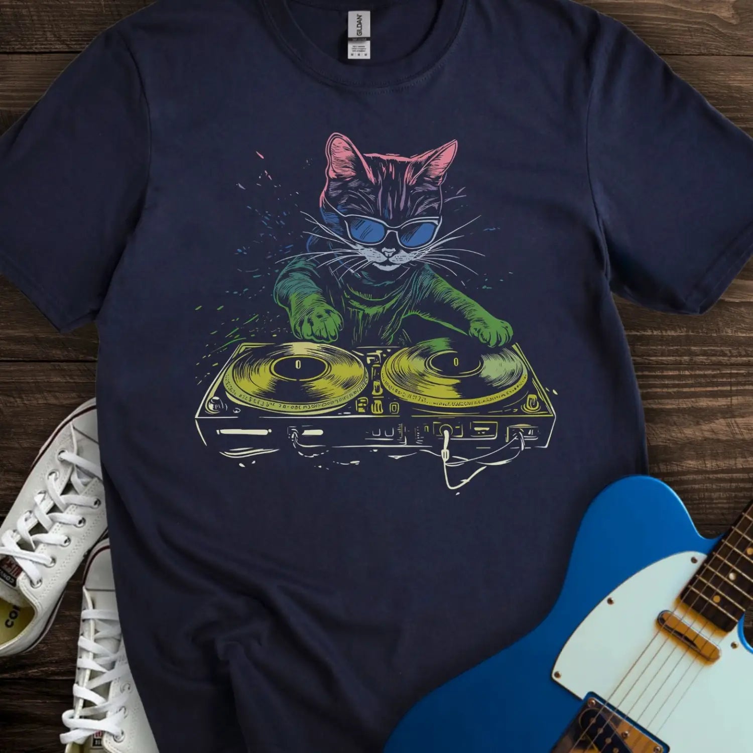 DJ Paws T-shirt - Navy / S - T-Shirt