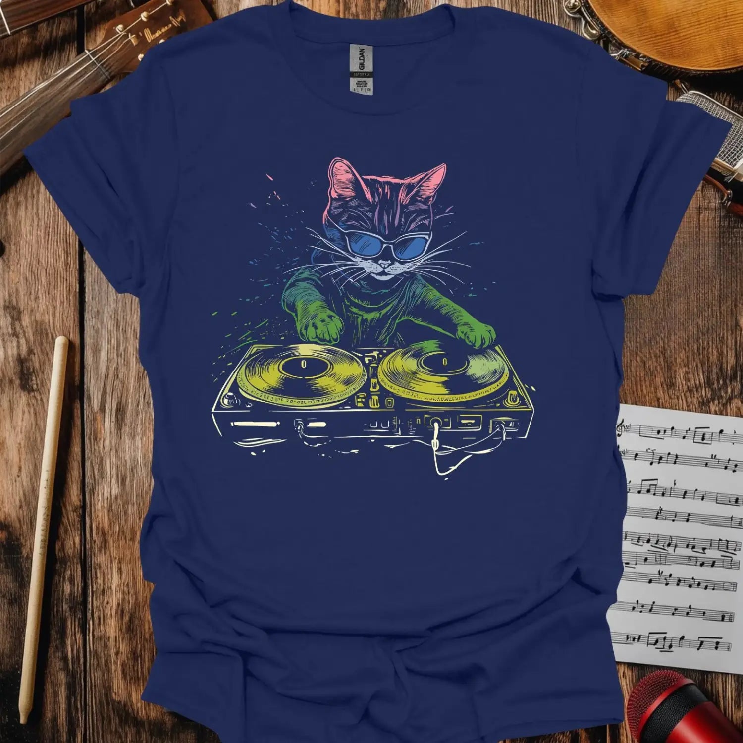 DJ Paws T-shirt - S / Navy - T-Shirt