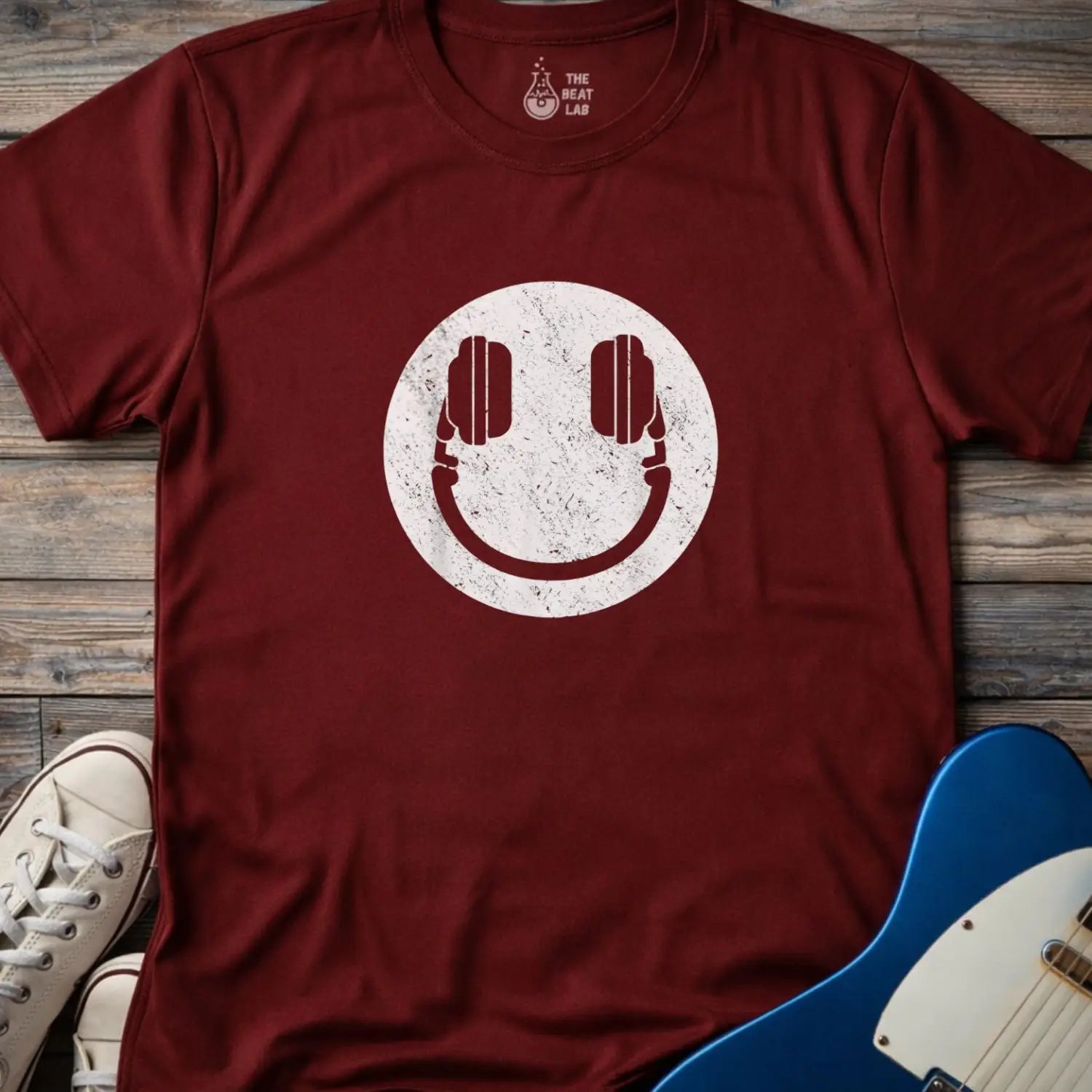 DJ Smile T-shirt - Maroon / S - T-Shirt