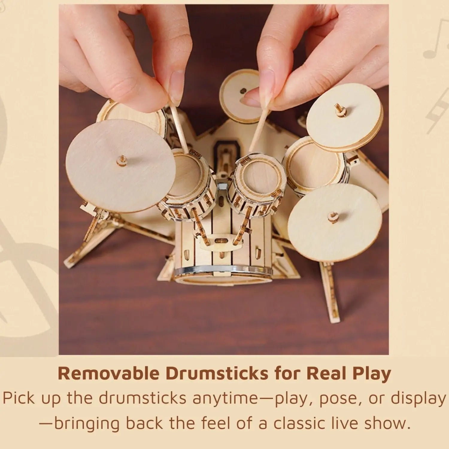 Drum Kit 3D Wooden Puzzle
