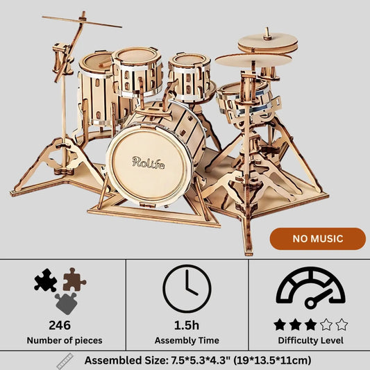 Drum Kit 3D Wooden Puzzle