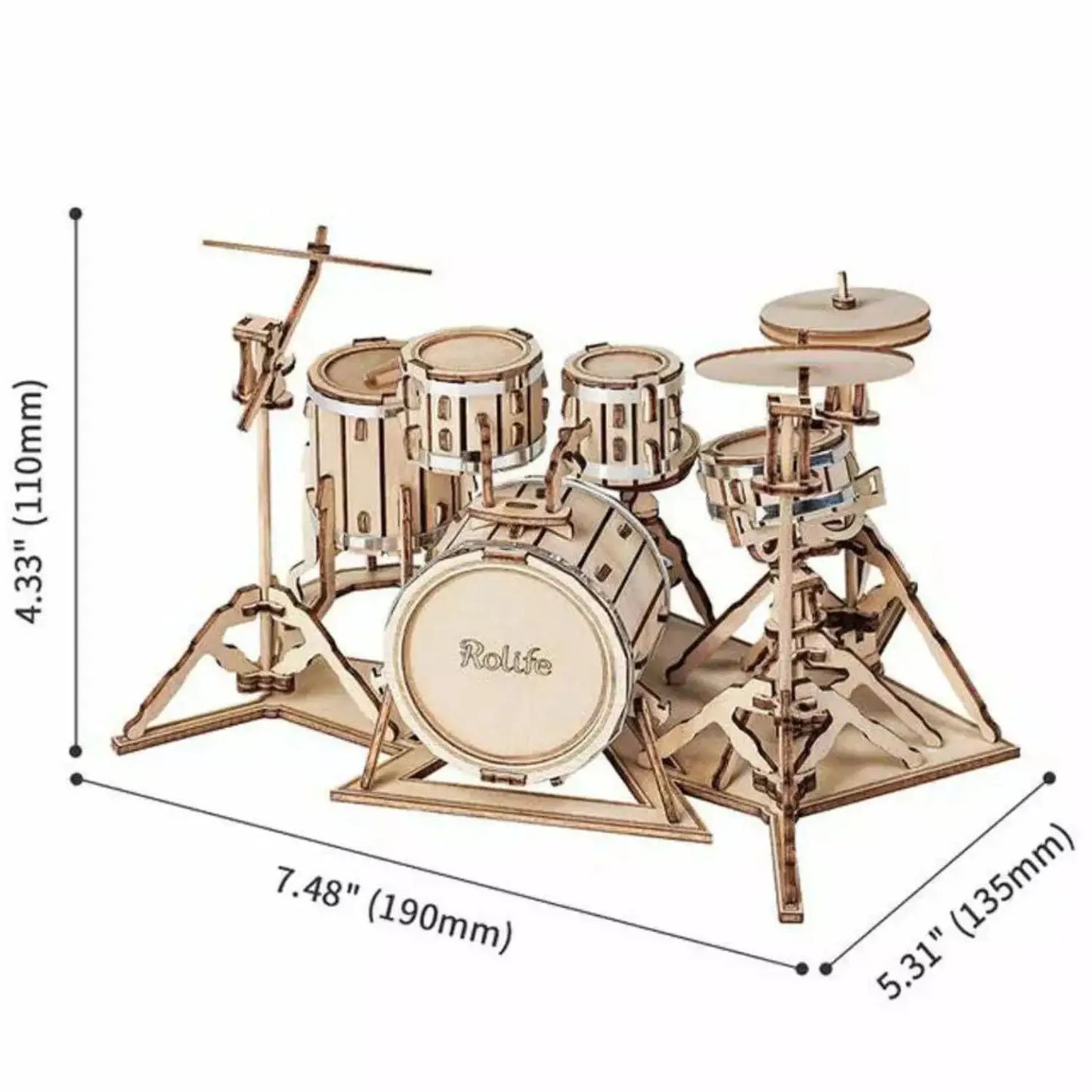 Drum Kit 3D Wooden Puzzle