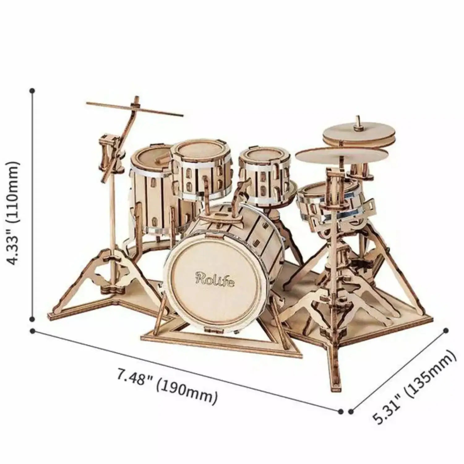 Drum Kit 3D Wooden Puzzle