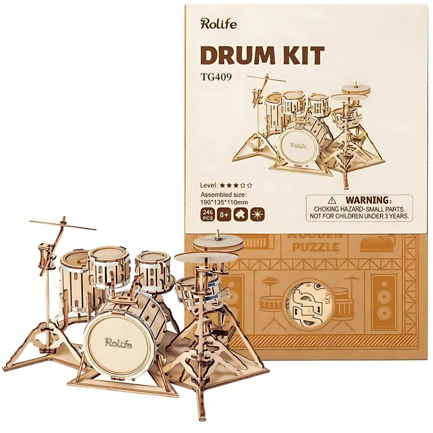 Drum Kit 3D Wooden Puzzle
