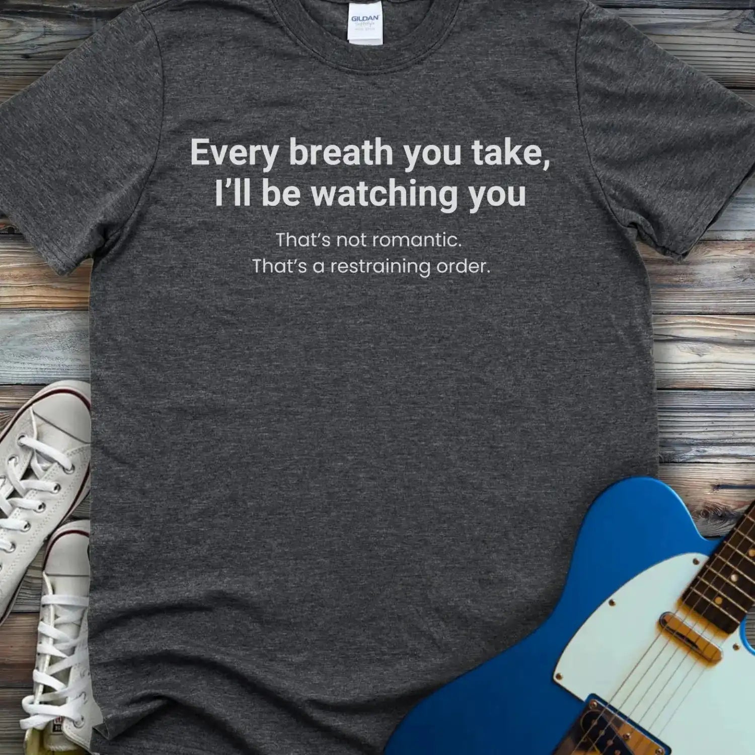 Every Breath You Take T-shirt Dark Heather Grey