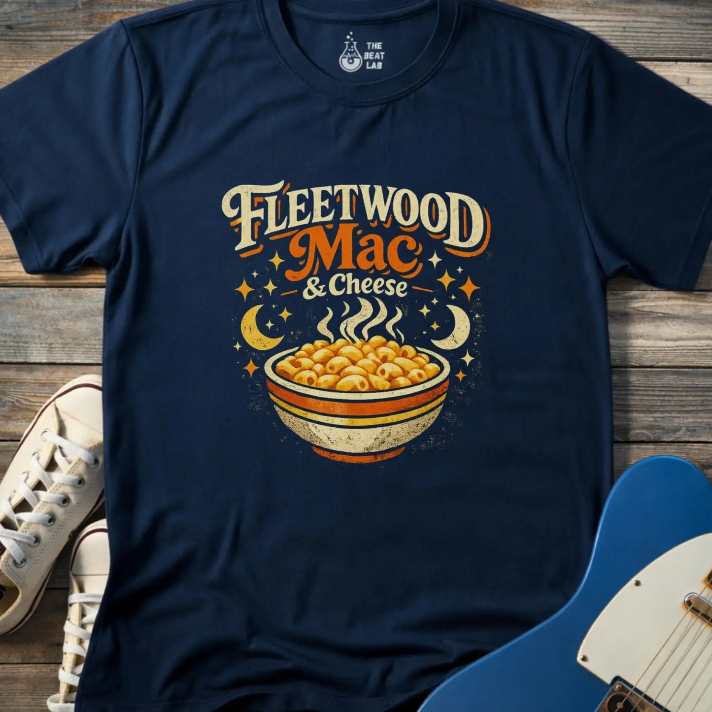 Fleetwood Mac and Cheese (I) T-shirt - Navy / S - T-Shirt