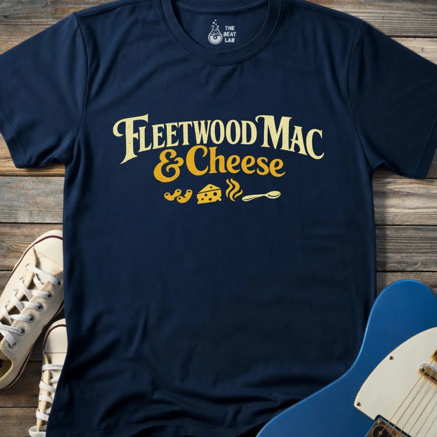 Fleetwood Mac and Cheese (II) T-shirt - Navy / S - T-Shirt