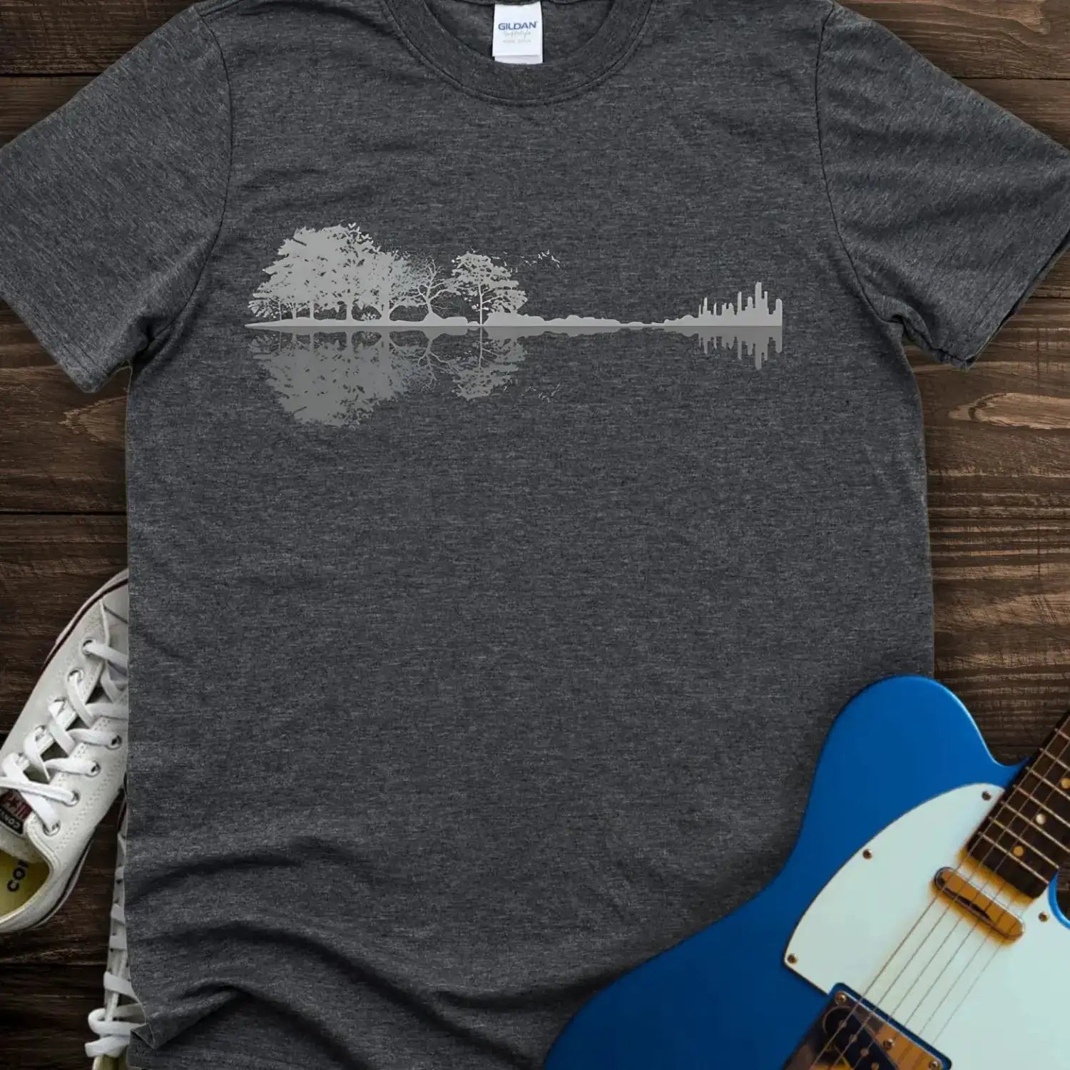 Forest Guitar (I) T-shirt Dark Heather Grey