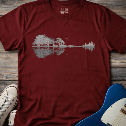 Forest Guitar (I) T-shirt - Maroon / S - T-Shirt