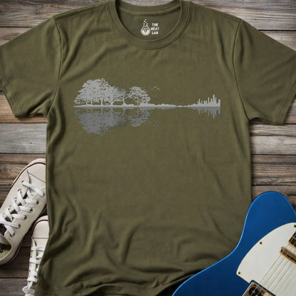 Forest Guitar (I) T-shirt - Military Green / S - T-Shirt