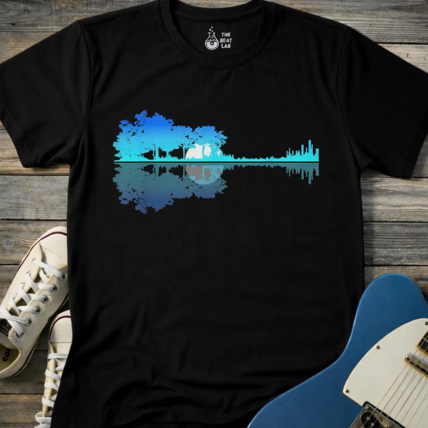 Forest Guitar (II) T-shirt - Black / S - T-Shirt