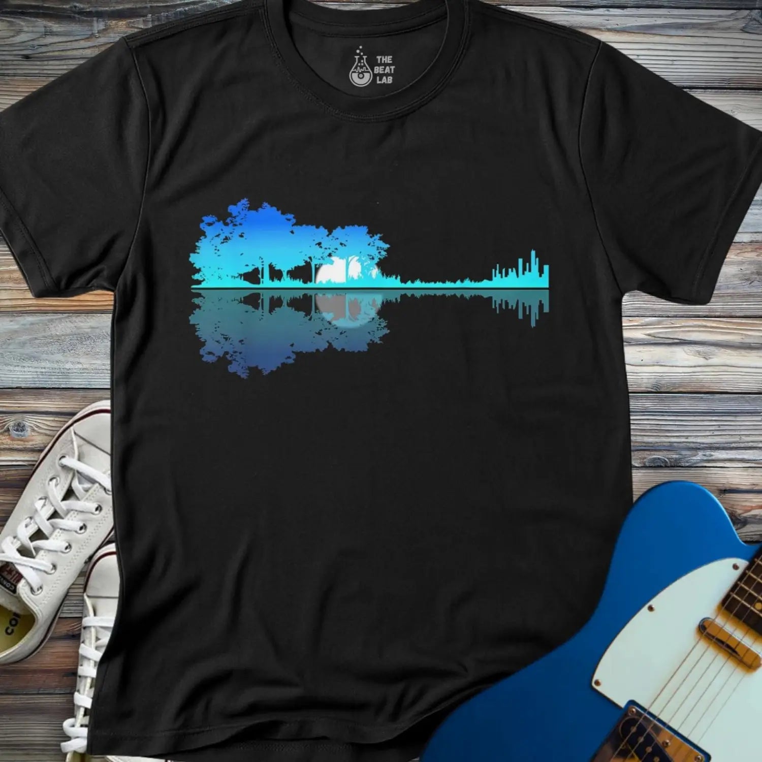 Forest Guitar (II) T-shirt - Black / S - T-Shirt