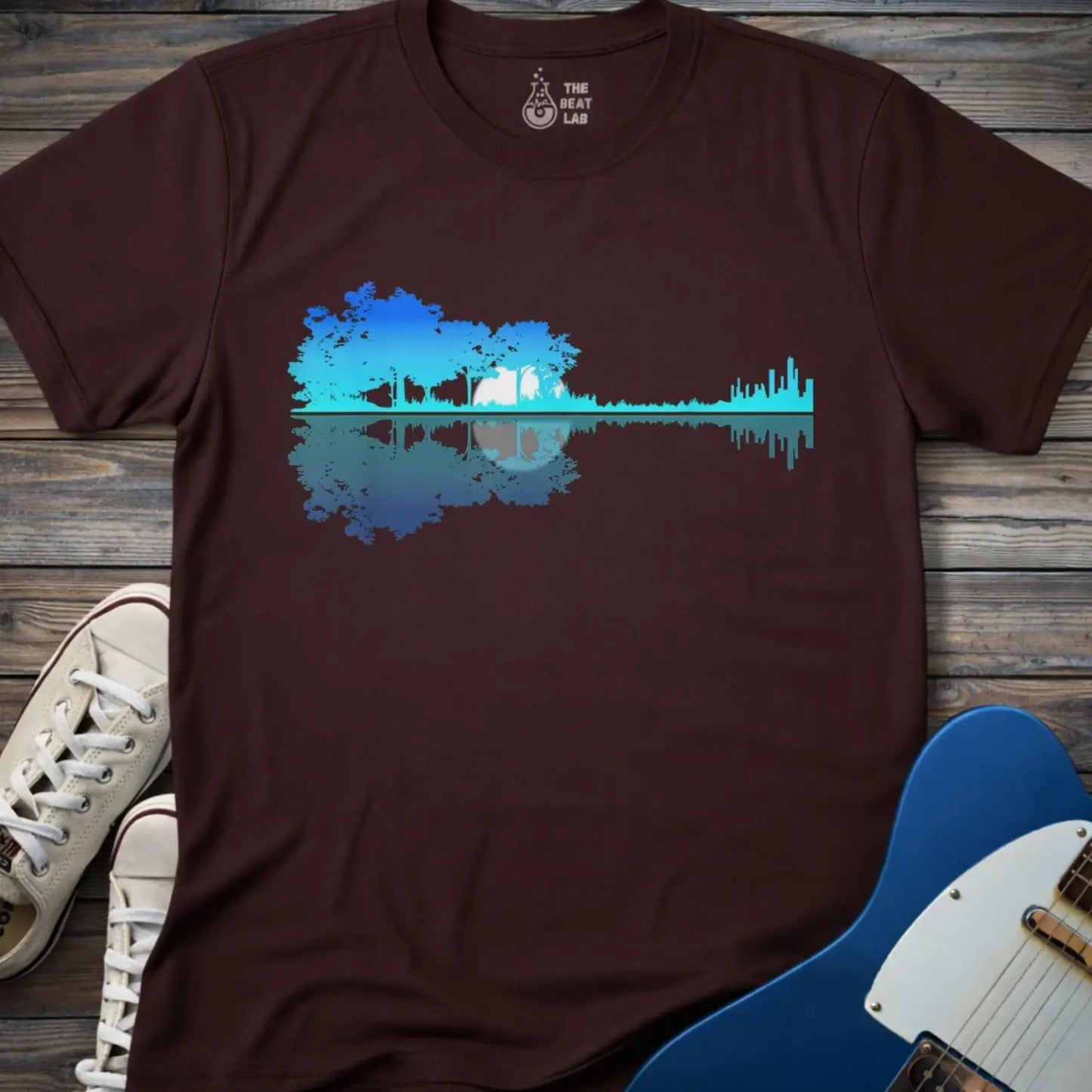 Forest Guitar (II) T-shirt - Dark Chocolate / S - T-Shirt