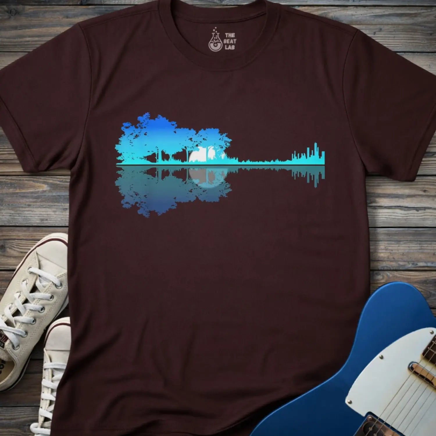 Forest Guitar (II) T-shirt - Dark Chocolate / S - T-Shirt
