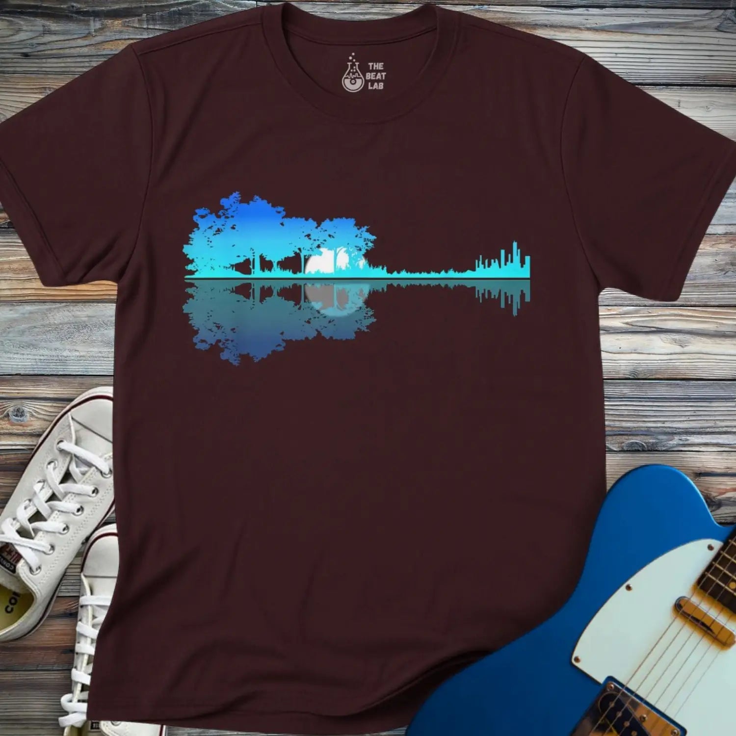 Forest Guitar (II) T-shirt - Dark Chocolate / S - T-Shirt