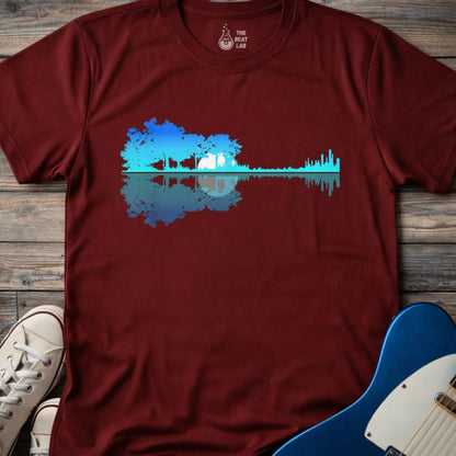 Forest Guitar (II) T-shirt - Maroon / S - T-Shirt