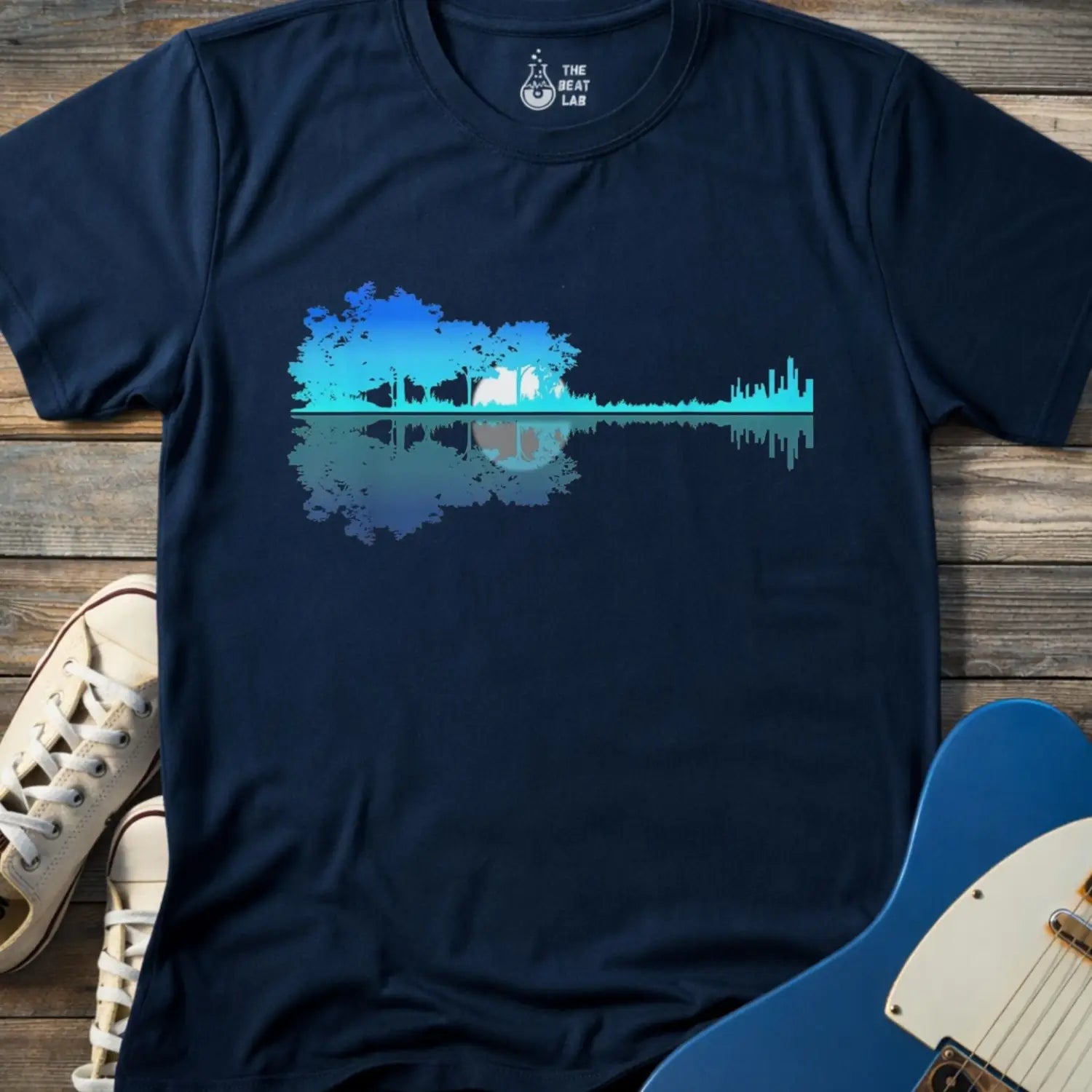 Forest Guitar (II) T-shirt - Navy / S - T-Shirt