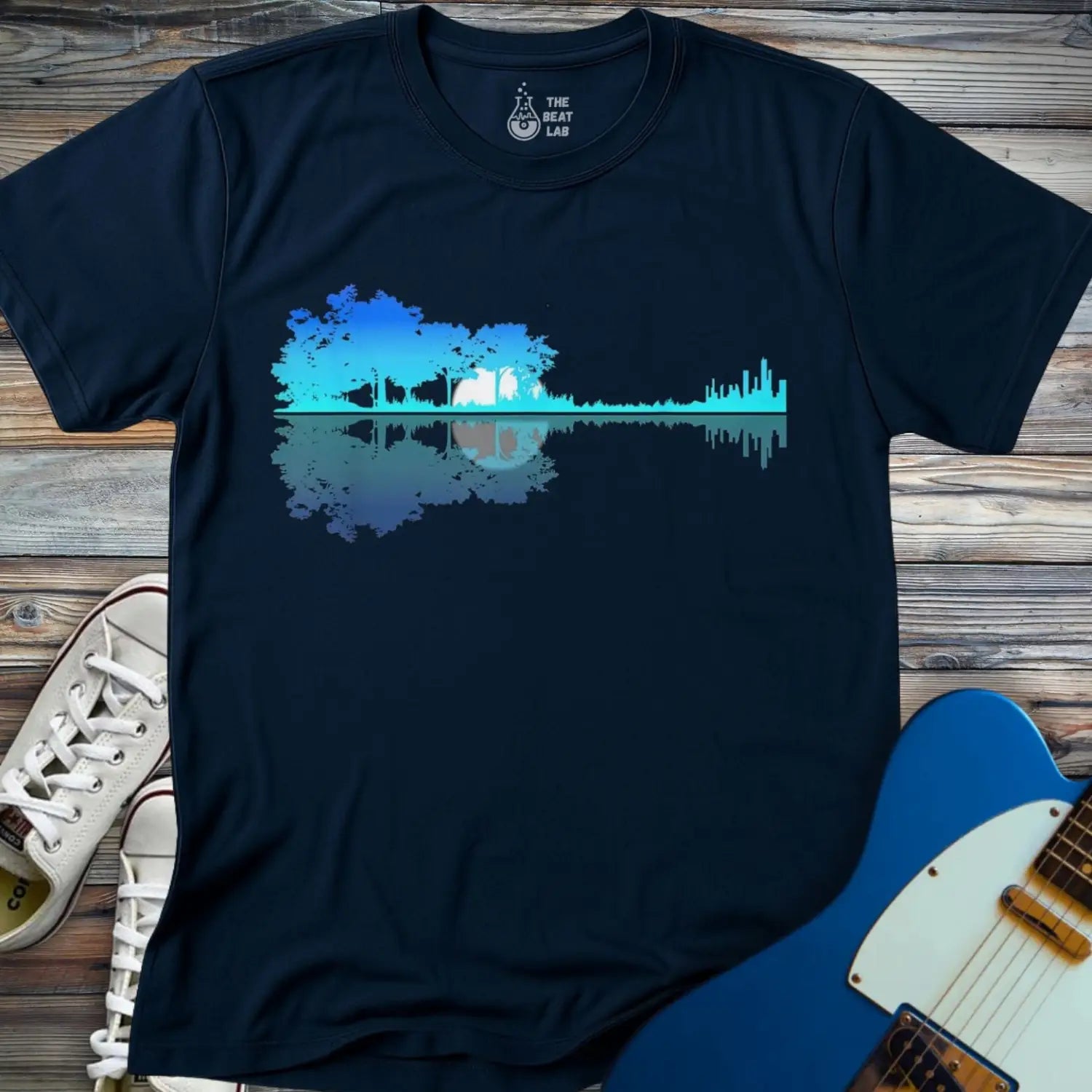 Forest Guitar (II) T-shirt - Navy / S - T-Shirt