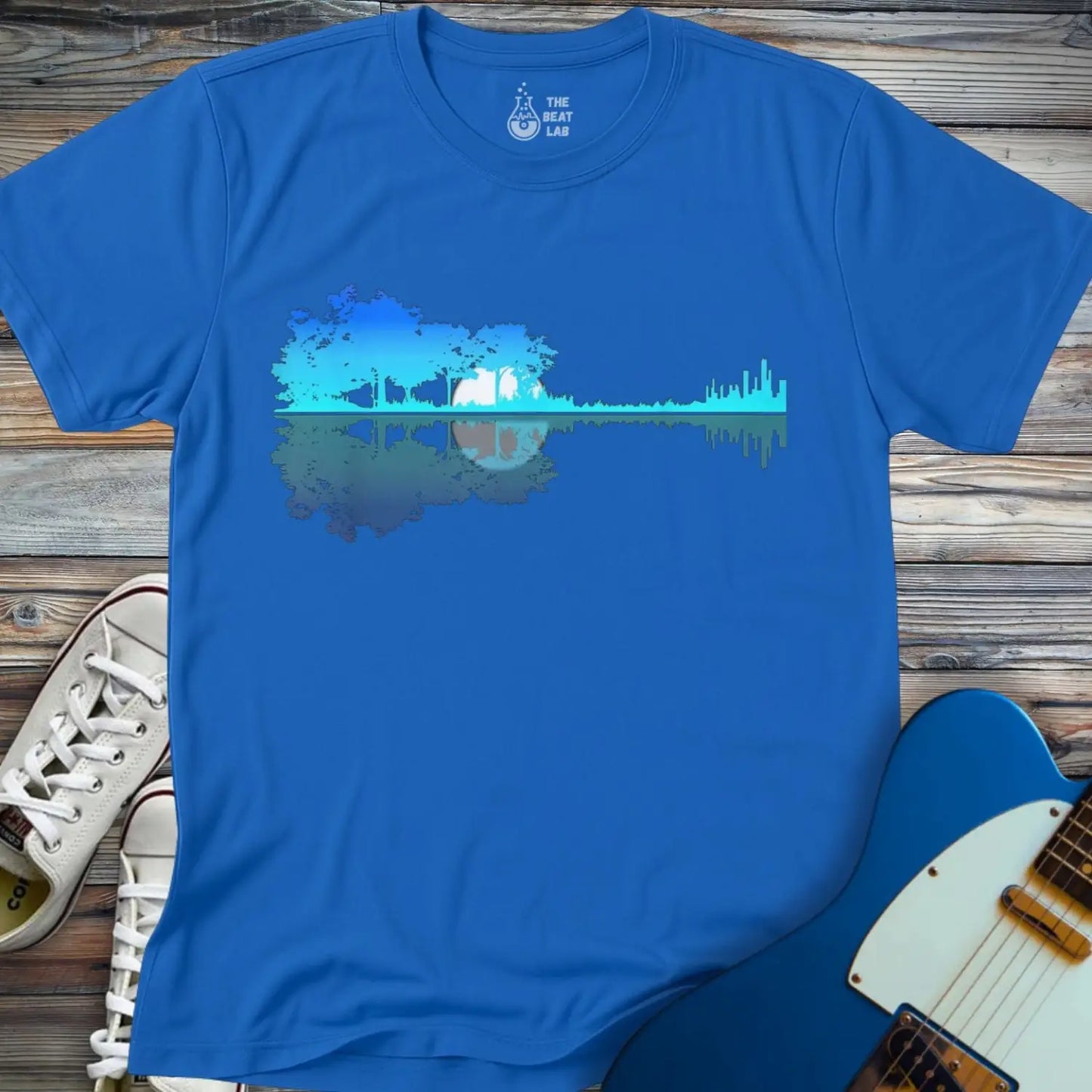 Forest Guitar (II) T-shirt - Royal / S - T-Shirt