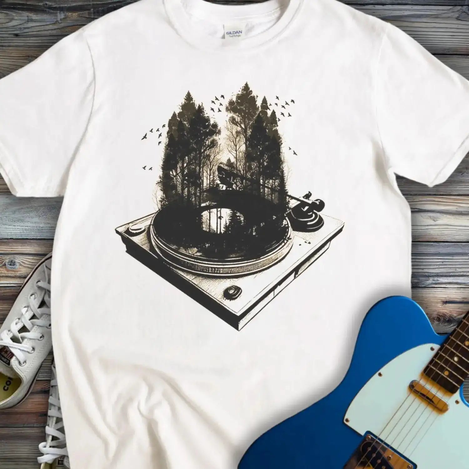 Forest Turntable Nature T-shirt White